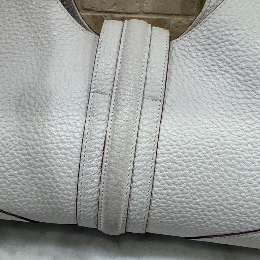 Gucci Junco White Calfskin Leather Vintage Shoulder Bag Authentic - Picture 9 of 16